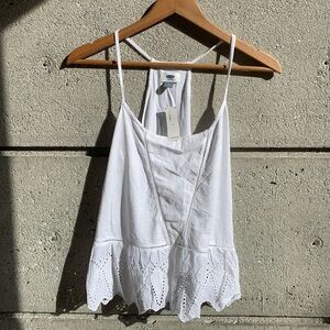 NWT Old Navy Medium Eyelet Racerback tank in white
